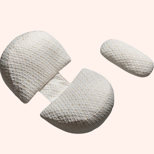 Coussin de grossesse ergonomique quadrillé