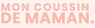 logo mon coussin de maman rose fond beige